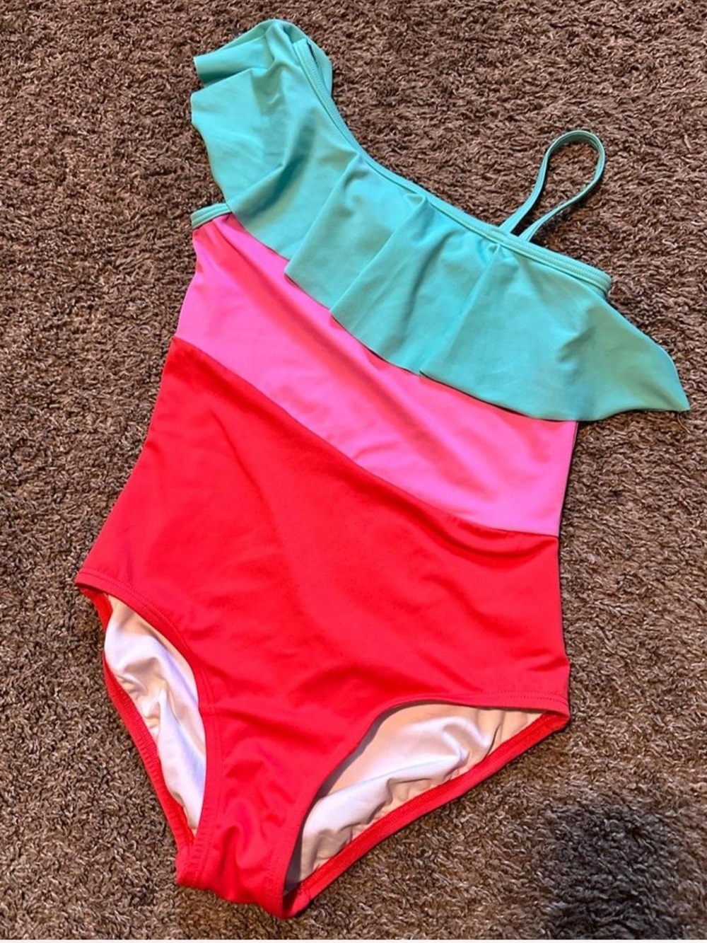 Kids' Hanna Andersson Colorblock Asymmetrical One Piece Bathing Suit